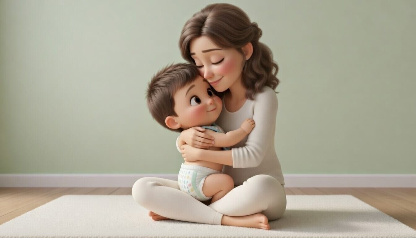 Mother holding baby