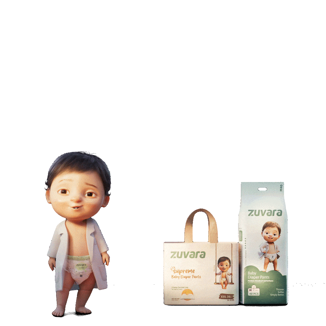 Baby with product